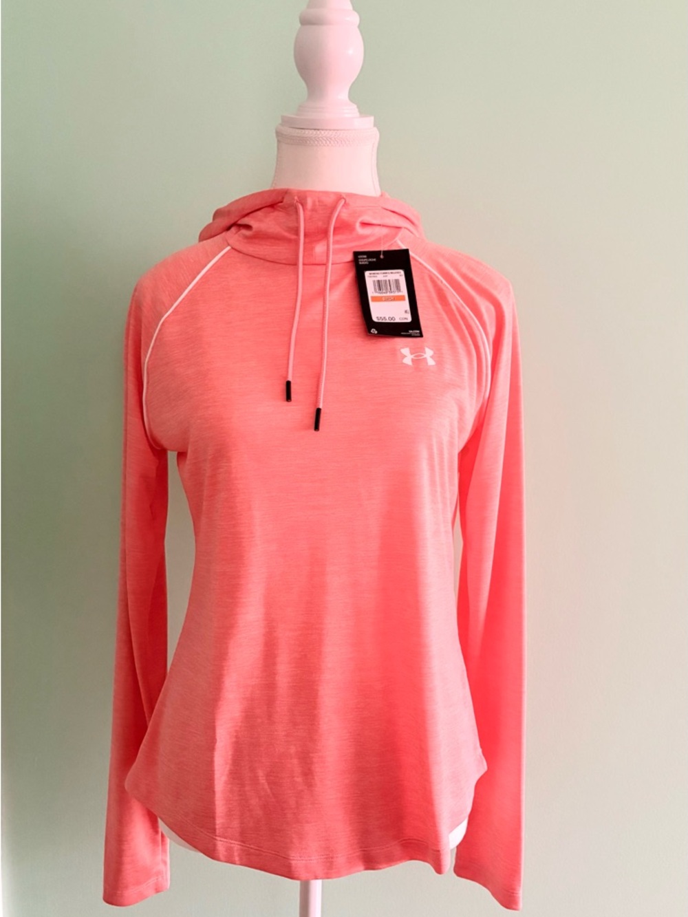 Under Armour Coral Pink Tech Twist Hoodie Performance Shirt